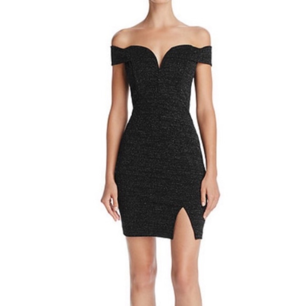 NWOT ASTR Sparkle Off the Shoulder Mini Dress